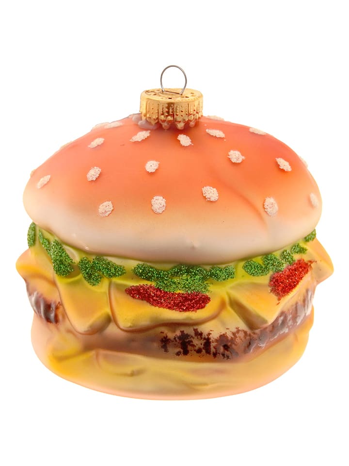 Krebs Glas Lauscha Christbaumornament "Hamburger" in Bunt - (L)7,5 cm - onesize