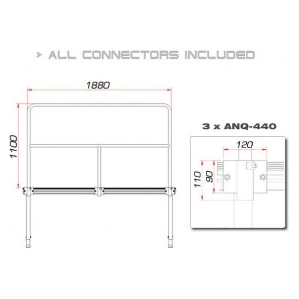 Guil TMQ-02/440 Bühnengeländer 188cm Aluminiumversion (80702846)