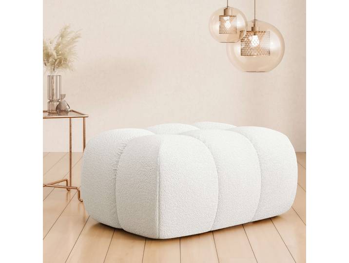 Polsterhocker HOME AFFAIRE AURELIAN, passend zum Sessel, Masse B/T/H: 88,5/53/43 cm , weiss (weiß), B:88,5cm H:43cm T:53cm, 100% Polyester, Hocker, Polsterhocker, mit Wellenunterfederung, in verschiedenen Materialien und Farben