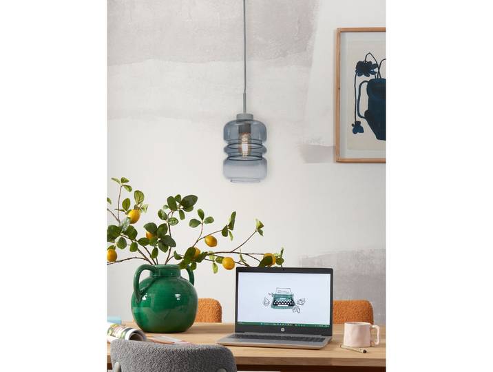 it's about RoMi - Lampe à suspendre Verona - Gris - 15x15x30cm Lampe à suspendre - Lampe de table à manger - Lampe de salon - Lampe de chambre à coucher - Salon