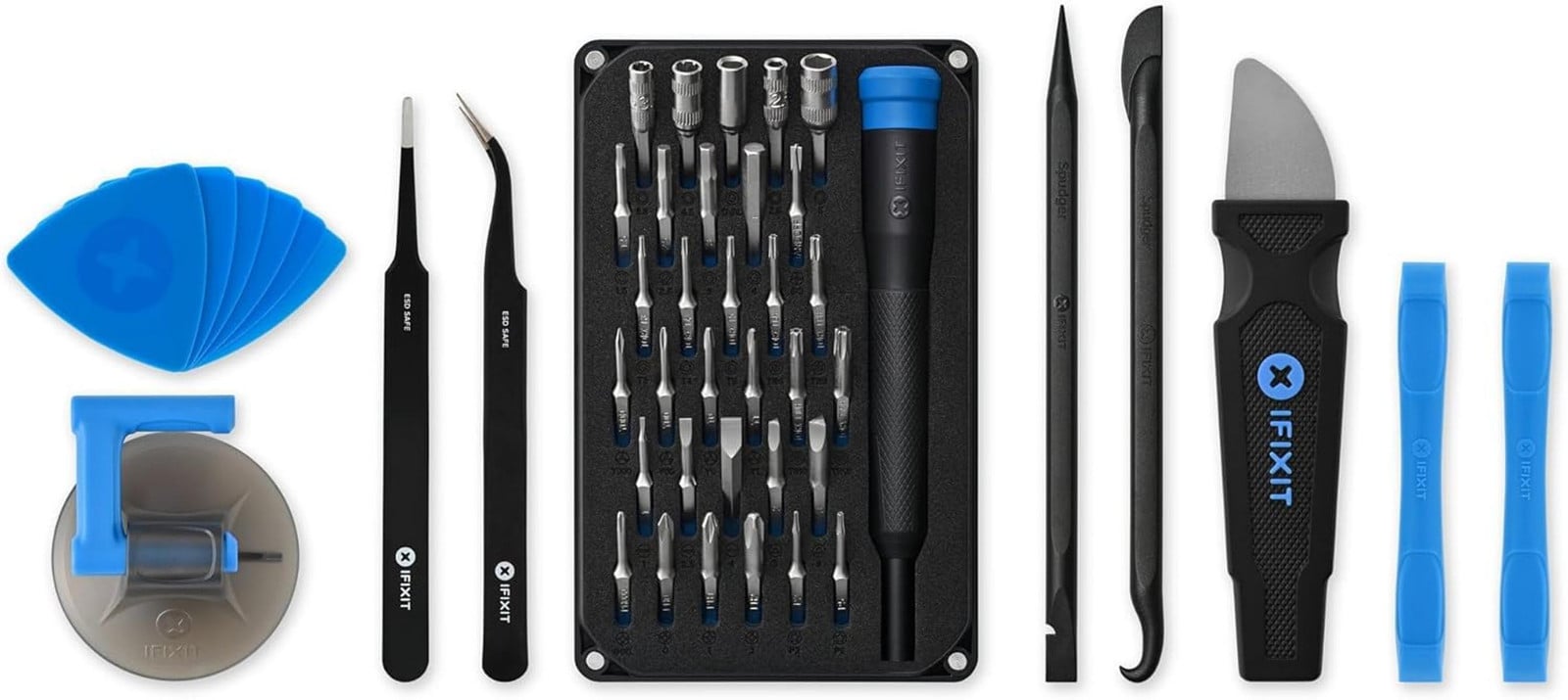 iFixit Pro Tech Go gereedschapset, 47-delig, zwart/blauw, voor elektronische reparaties