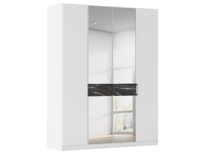 Drehtürenschrank 181cm Versity-D Silberfarben/Weiß