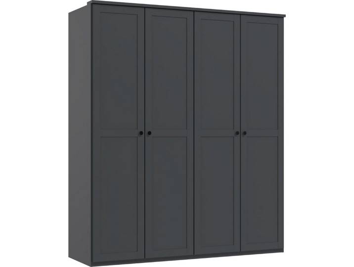 freiraum Drehtürenschrank Chalet 4 Türen, 2 Böden, 2 Stangen, Graphit - 180x210x58cm (BxHxT)