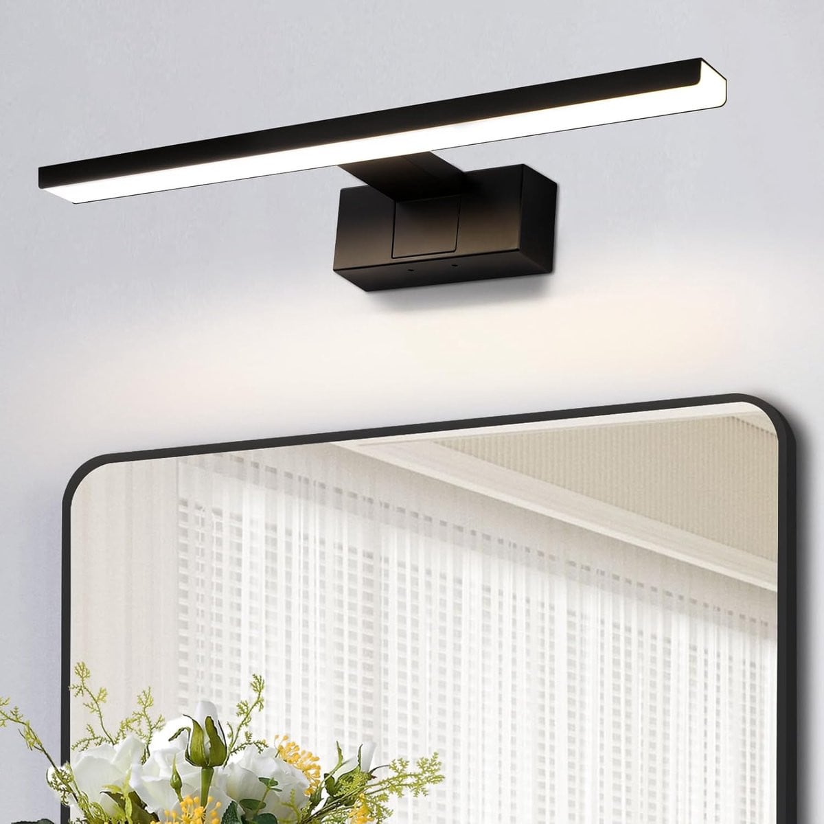 Moderne LED Wandlamp voor Badkamer en Keuken - Zwart - 30 cm