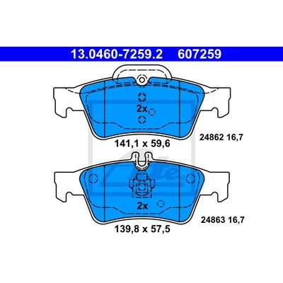 ATE Bremsensatz, Scheibenbremse Bremsen-Set VA + HA sizw2n9q77 Hinterachse belüftet 300mm 22mm für Mercedes