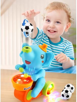 Tiny Tots Teens Trends Crawling Sensory Activity Electric Walking Drummer Elephant Toy With Light Music Montessori Learning Gift For Kids Crawling Sensory Activity Electric Walking Drummer Elephant Toy With Light Music Montessori Learning Gift For Kids