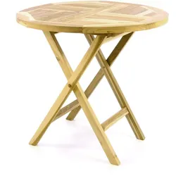 VCM, Gartentisch + Balkontisch, Gartentisch Balkontisch Klapptisch hochwertig Teak Holz natur Ø80cm (80 x 75 cm)