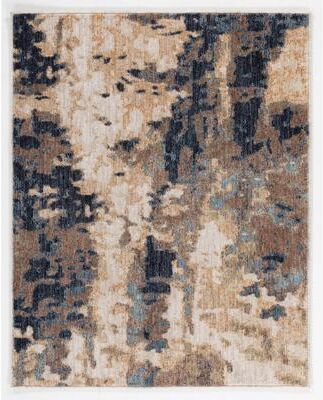 MDA Rug Imports MDA Rugs Roma Collection Beige/Navy Blue Abstract Modern Area Rug