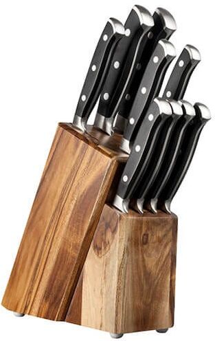 Taylor s Eye Witness Traditional 9 Piece Acacia Wood Knife Block Set