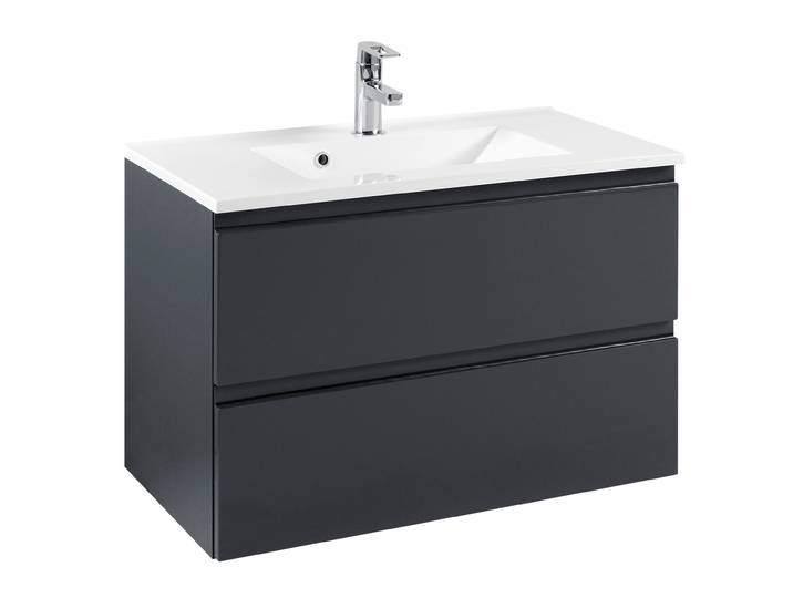 Waschtisch WELLTIME Cardiff , grau (graphitfarben), B:80cm H:56cm T:47cm, Waschtische, Waschtisch, Breite 80 cm