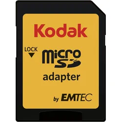 Emtec Kodak - Flash-Speicherkarte (microSDXC-an-SD-Adapter inbegriffen) (128 GB, microSDXC, UHS-I), Speicherkarte, Schwarz, Rot, Gelb