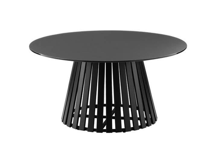 Carryhome Couchtisch, Schwarz, Metall, Glas, rund, konisch, 80x40x80 cm, einfacher Aufbau, Wohnzimmer, Wohnzimmertische, Couchtische, Couchtische Glas