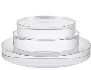 "Artissance 4""W Round Transparent Glass Crystal Base, Home Accent Art Décor - 4"" L x 4"" W x 2"" H"
