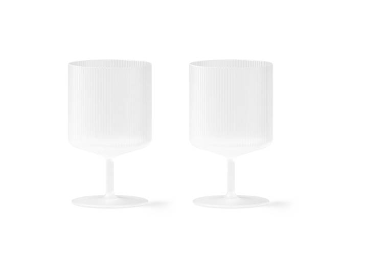 Ferm Living Verre à vin Ripple Lot de 2 Frosted