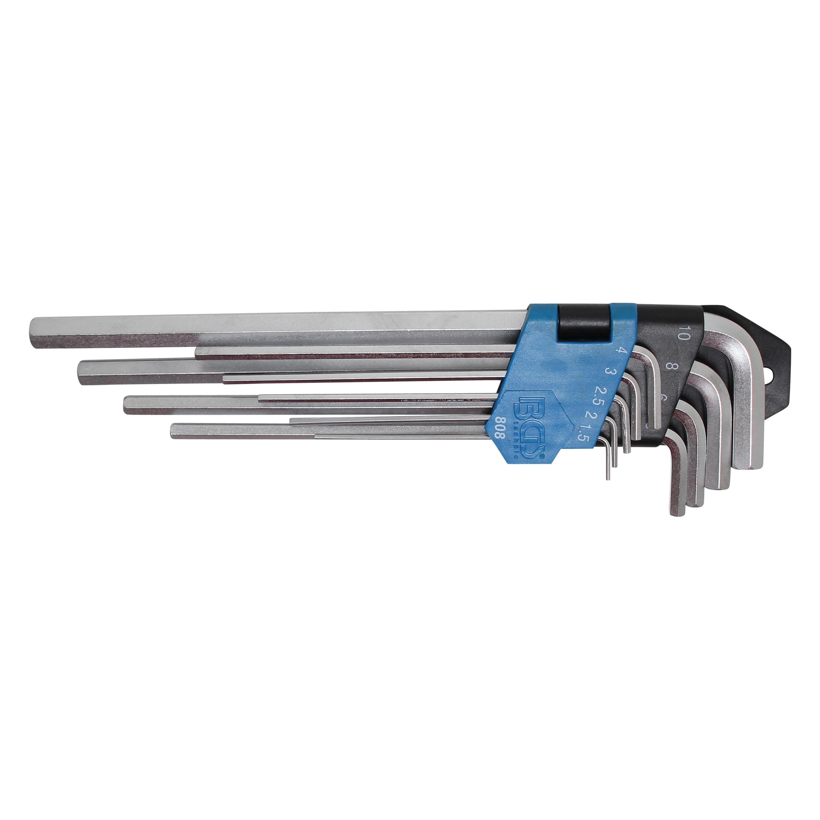 BGS Winkelschlüssel-Satz extra lang Innensechskant 1,5 - 10 mm 9-tlg. (Innensechskant) (22204819)