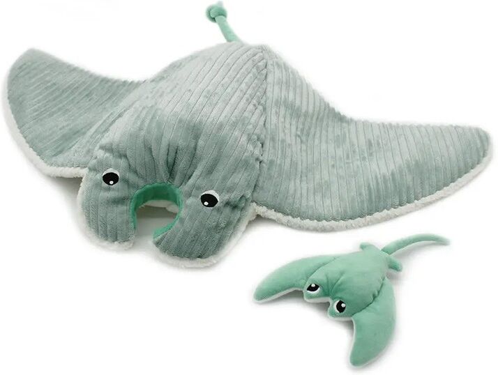 Les Déglingos Peluche Les Ptipotos : Raie Manta Mentalou maman et son bébé menthe