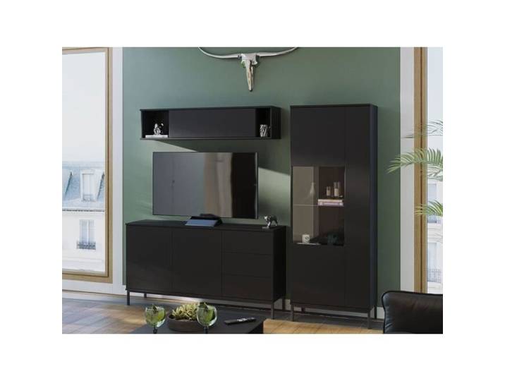 Ensemble de salon - Rangement de salon Providence L110 391005 - Noir - 220x190x41cm