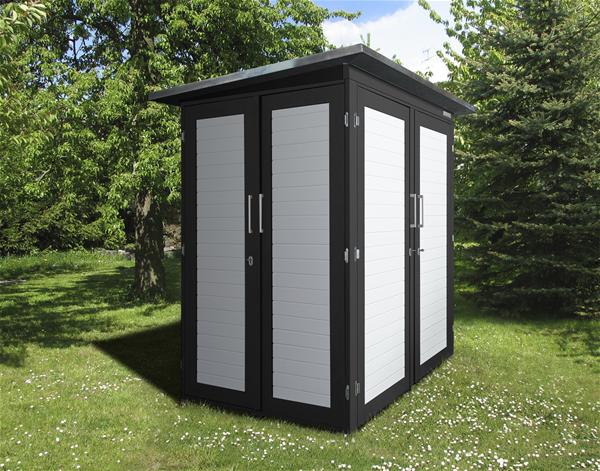 Gartenschrank weka Kompakt Q 200x125x217 cm anthrazit-weiß
