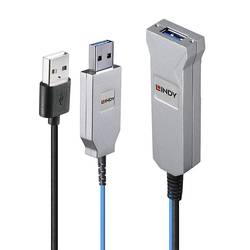 LINDY USB-Kabel USB 3.2 Gen1 USB-A Stecker, USB-A Stecker, USB-A Buchse 30.00 m Blau, Silber 43345