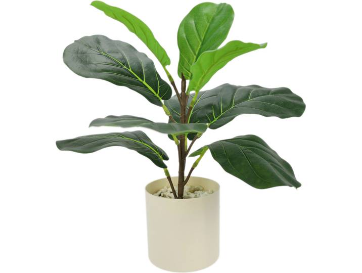 Kunstblume I.GE.A. Künstlicher Feigenbaum im Topf Zimmerpflanze , grün, B:34cm H:40cm T:30cm, Polyester, Kunstpflanzen, Kunstblume, Geigenfeige Tabakpflanze Pflanze Kunstpflanze Kunstbaum Dekobaum