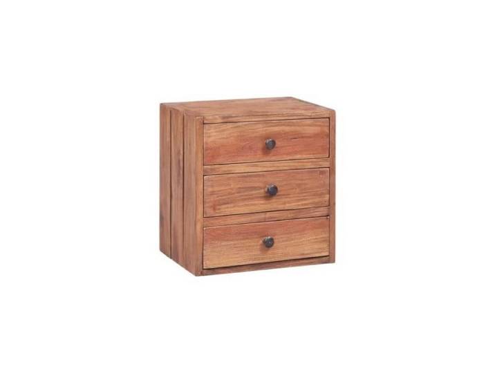 Table de chevet - VIDAXL - 3 tiroirs - Bois de récupération