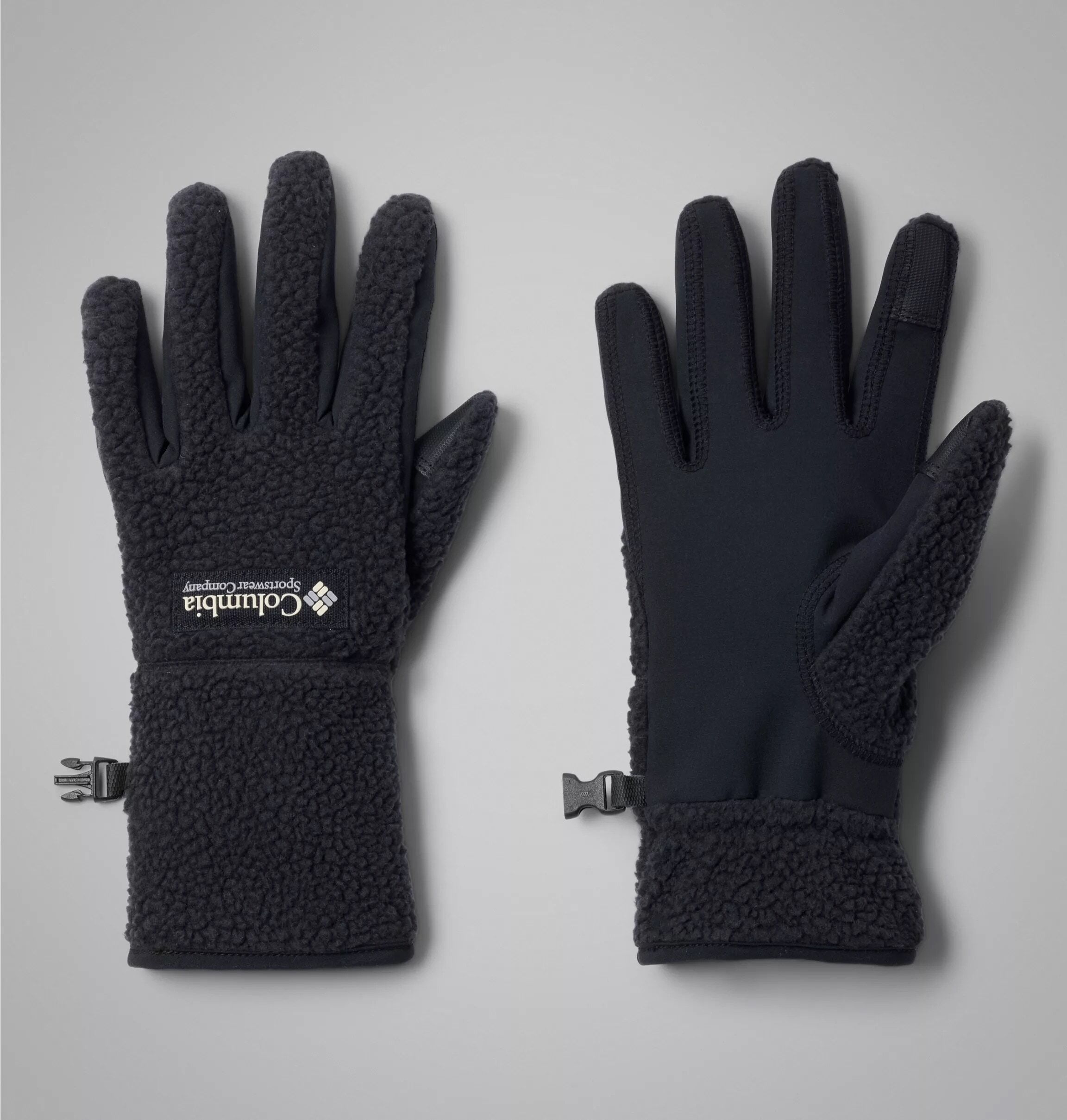 Fleecehandschuhe COLUMBIA "Helvetia II Sherpa Glove W", Damen, Gr. XL, schwarz, Fleece;Softshell, Materialmix, Handschuhe Fleecehandschuhe, Touchscreen-kompatible Fingerspitzen, wasserabweisend schwarz XL