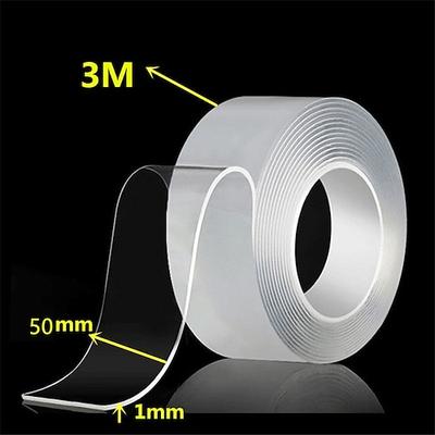 1 Stück wasserdichtes, transparentes, doppelseitiges Nano-Klebeband zur Wiederverwendung von Heimbändern, Klebstoffen, Porzellan, Holz, Metall, Kunststoff, Sekundenkleber