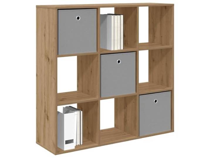 KTHLBRH Sideboard Eiche Handwerk 102 x 31 x 99,5 cm Technisches Holz, 3 Schubladen, 6 Einlegeböden, eingelassene Griffe, Montage erforderlich