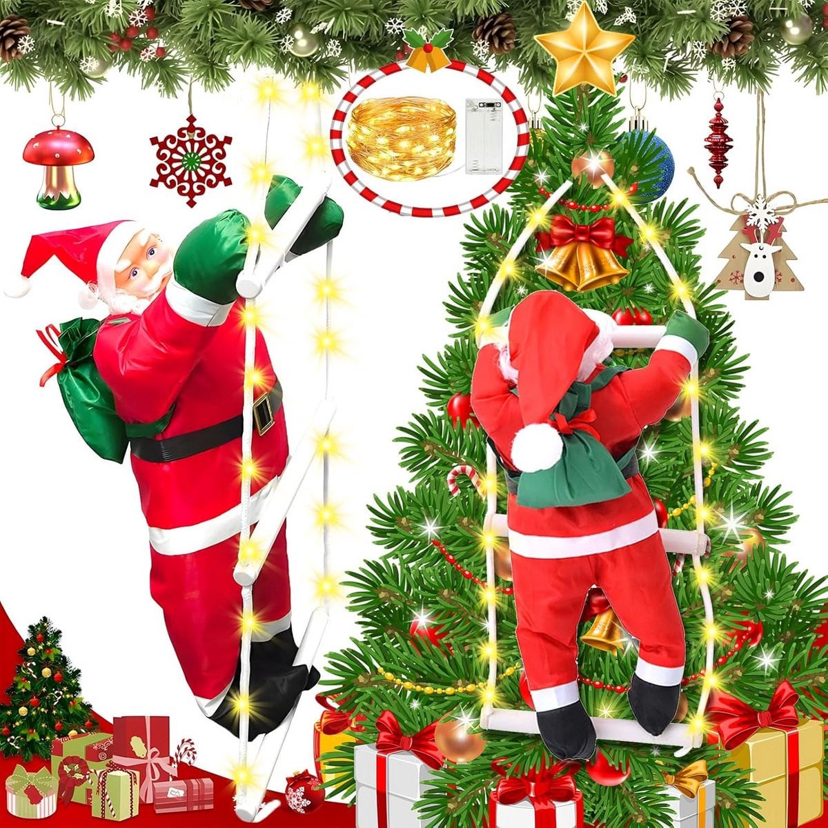 Klimtouwladder voor Kerstman Decoratie voor volwassenen