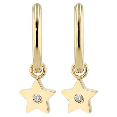 Kettenanhänger ADELIA´S "Anhänger – Stern Anhänger aus Edelstahl mit Strass Steinchen", gold, Schmuckanhänger, Damen, Edelstahl, Kettenanhänger, Ideal zum Verschenken – schlicht und stilvoll