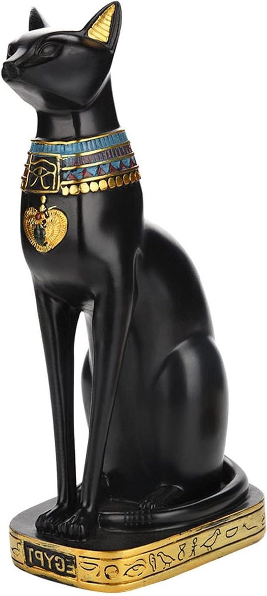 Kattenbeeld Godin Egyptische decoratie Zwart
