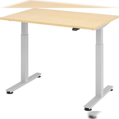bümö elektrisch höhenverstellbarer Schreibtisch Ahorn 120x80 cm - Schreibtisch höhenverstellbar elektrisch, elektrischer Schreibtisch & Gaming Tisch,