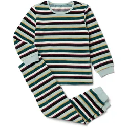 Tchibo - Kinder-Nicki-Pyjama - Jungen - Gr. 98/104 - grün/gestreift