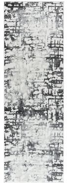 MDA Rugs Petra Collection Grey/White Abstract Area Rug
