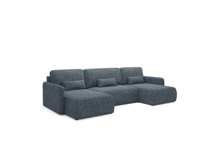 Petits-meubles Panoramasofa Lazare 4 Sitzplätze Blau, Holz, 290x86x148 cm, Wohnzimmer, Sofas & Couches, Sofas, Bigsofas