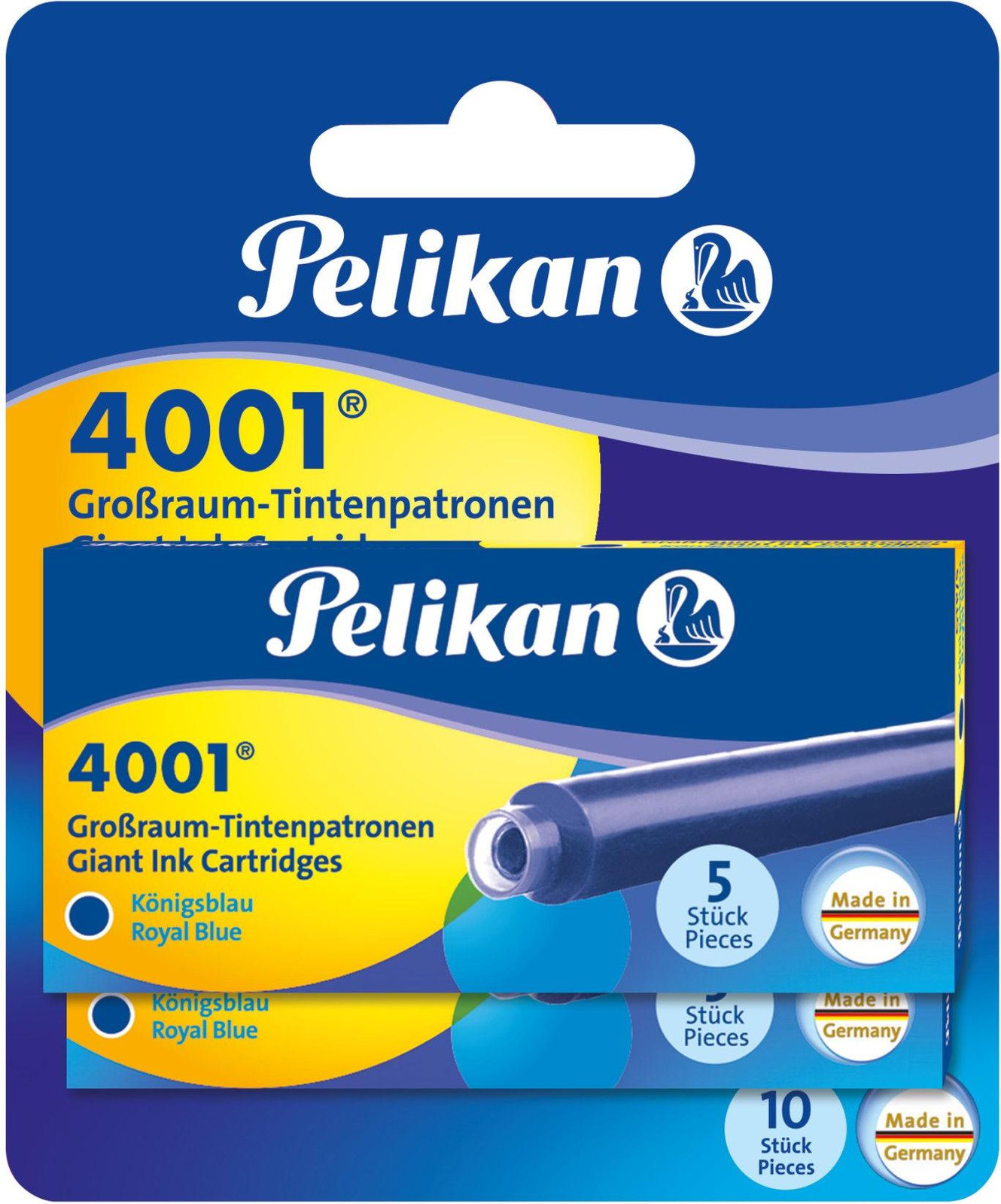 Pelikan 4001 GTP/5 Inktpatronen Koningsblauw, 10 stuks (2 blisters van 5 stuks)