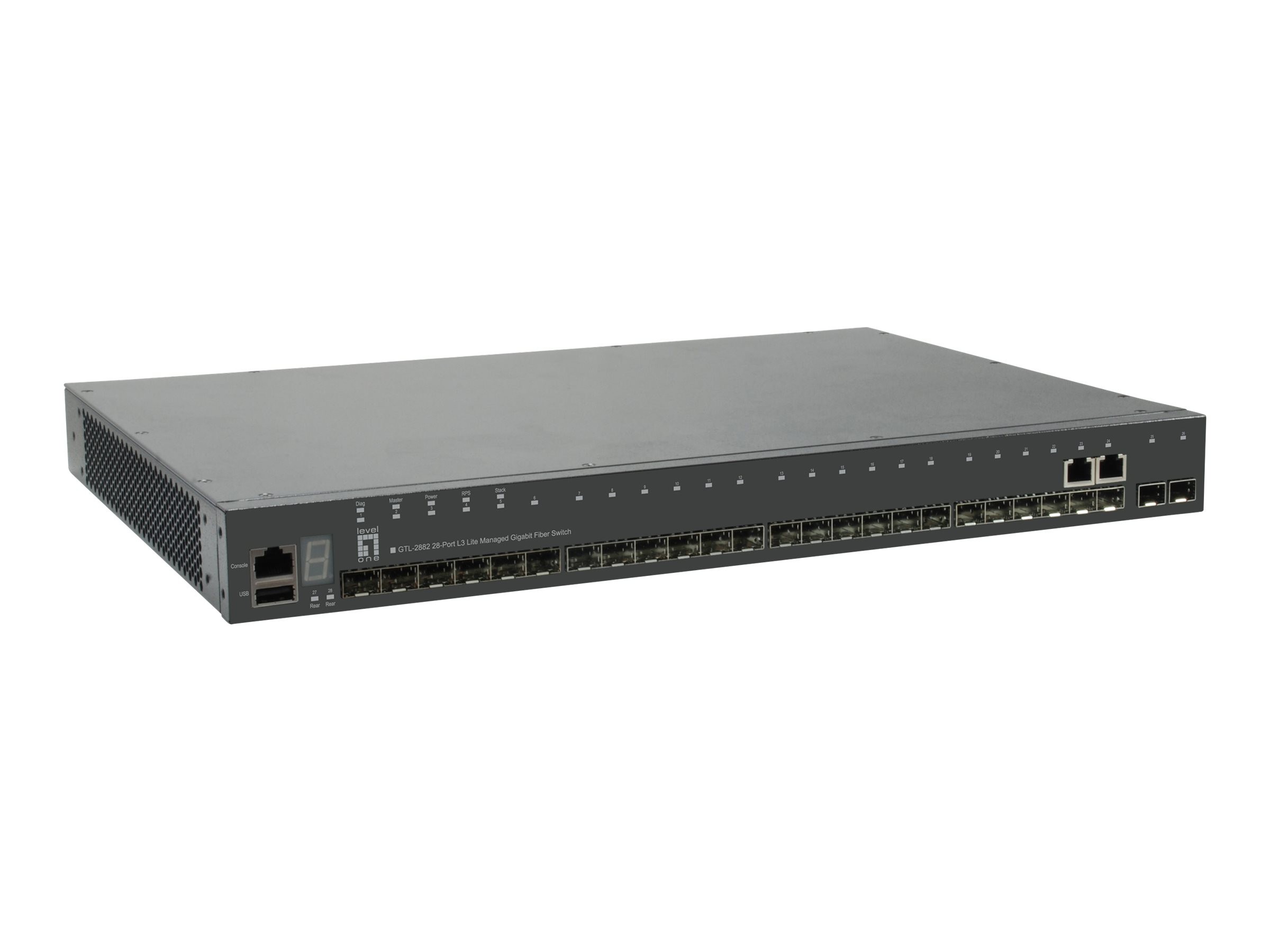 LevelOne GTL-2882, Managed, L3, Vollduplex, Rack-Einbau
