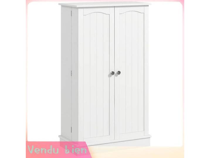 LIA Armoire meuble de cuisine garde-manger 2 portes avec 5 étagères et 12 porte-épices - 60 x 30 x 104 cm - blanc