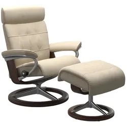 Stressless Sessel mit Hocker Erik Signature Leder Beige Batick Cream M (Medium)