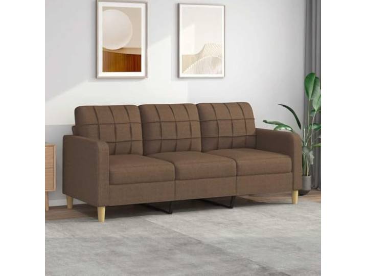 HEFZGDB 3-Sitzer-Sofa Braun 180 cm Stoff Bezug Polsterung Wohnzimmer Sitzgruppe mit strapazierfähigem Material und robustem Metallgestell für atmungsaktive Langlebigkeit Bequeme