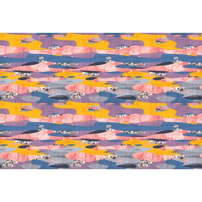 Fototapete LIVING WALLS "Walls by Patel Zimbabwe", gelb (gelb, blau), B:4m L:2,7m, Vlies, Tapeten, Vlies, Wand