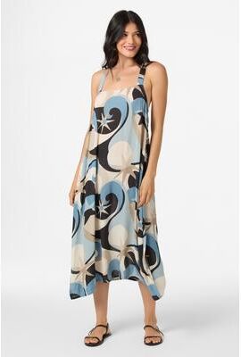 O'Neill s Miranda Midi Dress in Provincial Blue, Size Small, Viscose