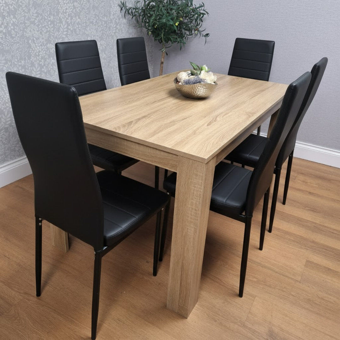 KOSY KOALA Anacelis 6 -Person Dining Set Black 6