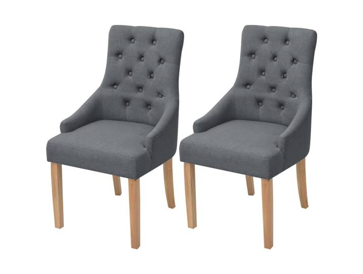 Vidaxl - Chaises À Manger Lot De 2 Gris Foncé Tissu