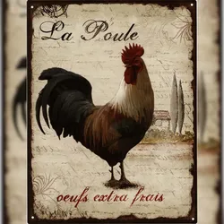 Moritz Deko Blechschild La Poule Geschenk-Idee aus Metall Vintage-Design zur Dekoration