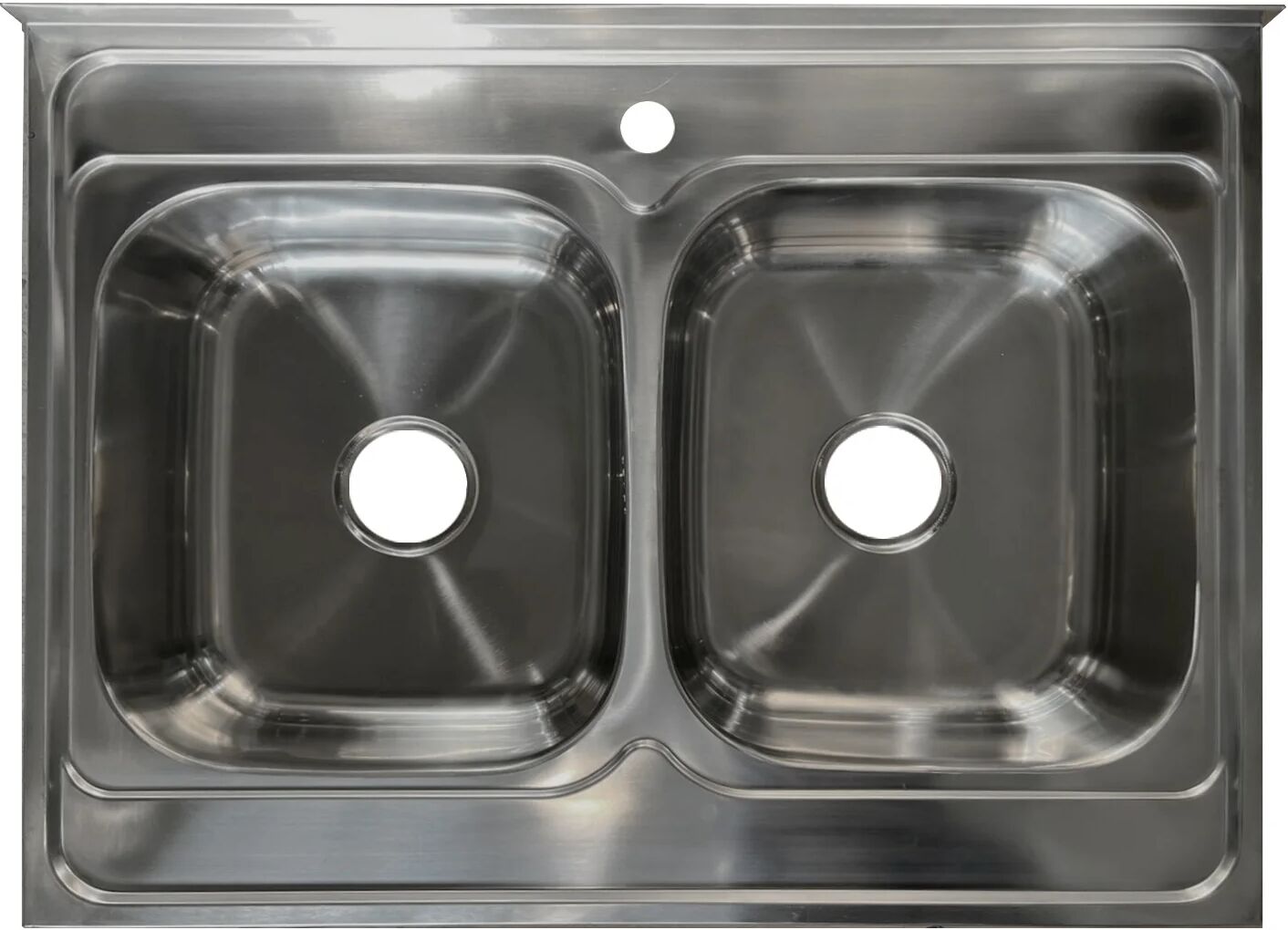 garneroarredamenti Lavello da appoggio 80x60 cm 2 vasche acciaio inox Marlow