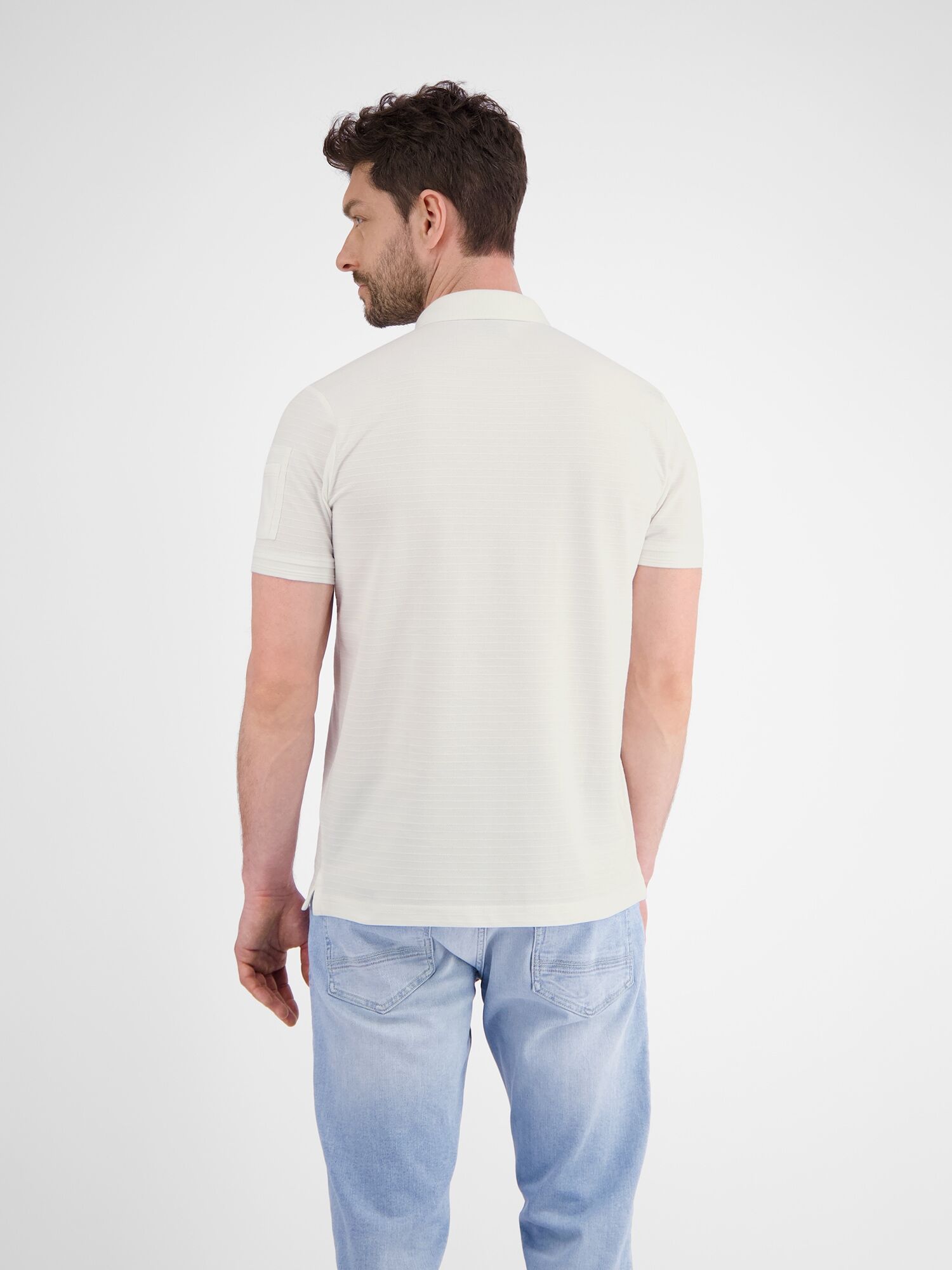 Poloshirt LERROS "Herren Poloshirt, tonal gestreift", Herren, Gr. XXL, weiss (broken weiß), 100% Baumwolle, ohne Ausschnitt, Shirts Poloshirt broken weiß XXL