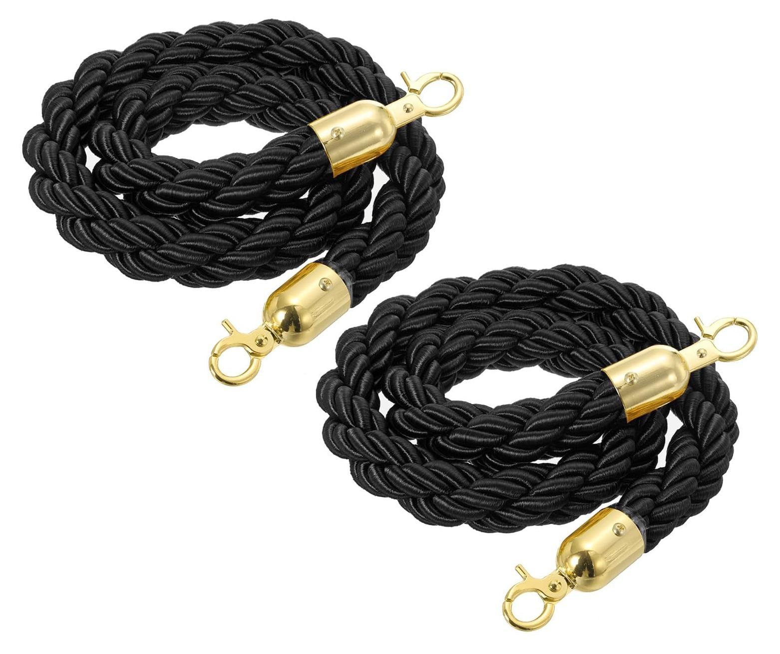 Dripio Afsluitkabel met karabijnhaak, 1 meter, zwart-goud, 2 stuks