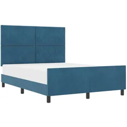 vidaXL, Boxspringbett, Blaues Bettgestell (160 x 200 cm)