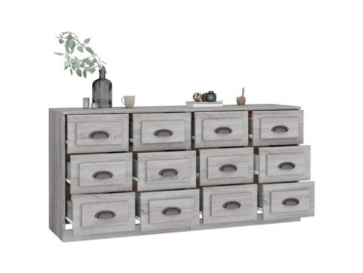Décoratif - Lot de 2 Buffets bas meuble de rangement Commode， sonoma gris - bois d'ingénierie con6865635